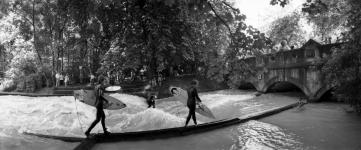 Panoramic shots of the Eisbach's wave (2)